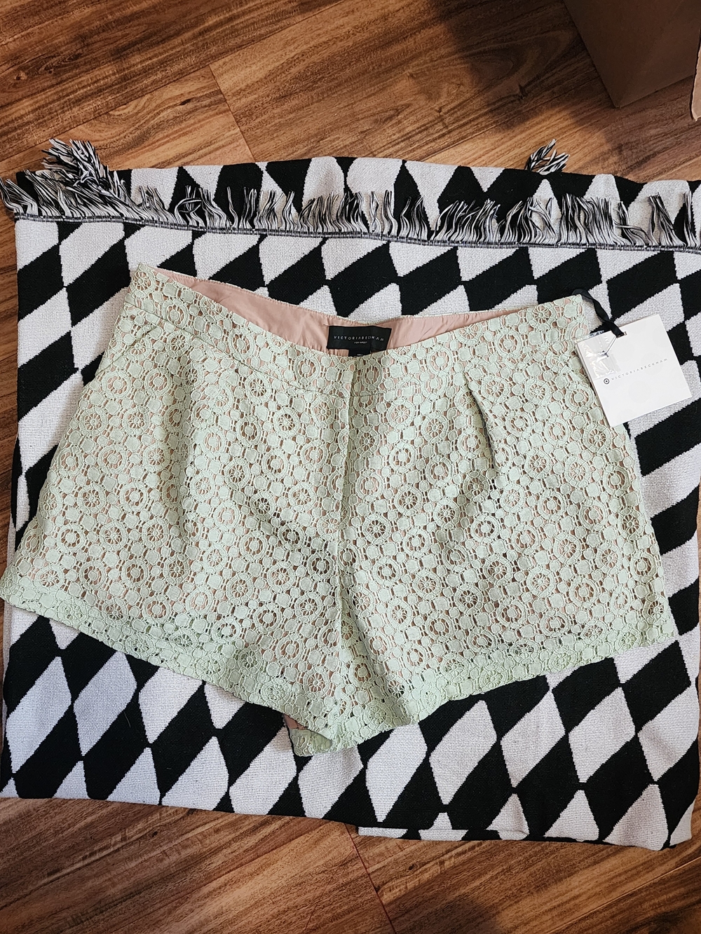 Victoria Beckham for Target Mint Green Lace High-Waist Women's Shorts